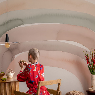 Fototapete fürs Kinderzimmer mit einem Muster aus Regenbogenbögen