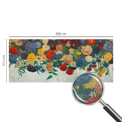 Vlies-Fototapete fürs Kinderzimmer mit bunten Blumen