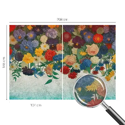 Vlies-Fototapete fürs Kinderzimmer mit bunten Blumen
