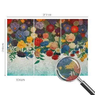 Vlies-Fototapete fürs Kinderzimmer mit bunten Blumen