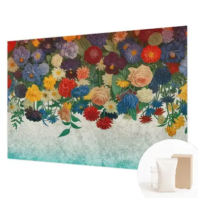 Vlies-Fototapete fürs Kinderzimmer mit bunten Blumen