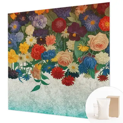 Vlies-Fototapete fürs Kinderzimmer mit bunten Blumen