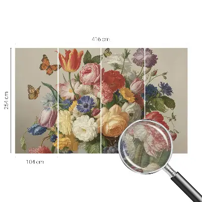 Vliestapete fürs Schlafzimmer mit Blumen- und Schmetterlingsmotiven