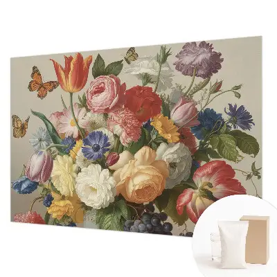 Vliestapete fürs Schlafzimmer mit Blumen- und Schmetterlingsmotiven