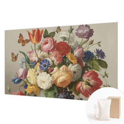 Vliestapete fürs Schlafzimmer Blumen und Schmetterlinge