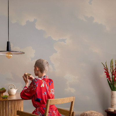 Vliestapete fürs Wohnzimmer mit pastellfarbenem Himmel als Motiv