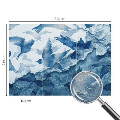 Moderne Vlies-Fototapete mit dynamischem Vogelmotiv