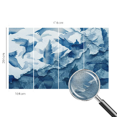 Moderne Vlies-Fototapete mit dynamischem Vogelmotiv