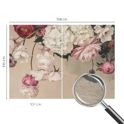 Bedruckte Vlies-Fototapete mit romantischem Blumenmotiv