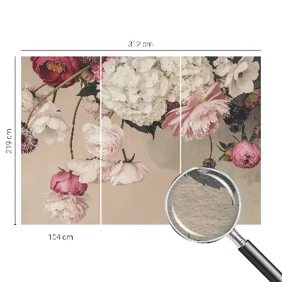 Bedruckte Vlies-Fototapete mit romantischem Blumenmotiv
