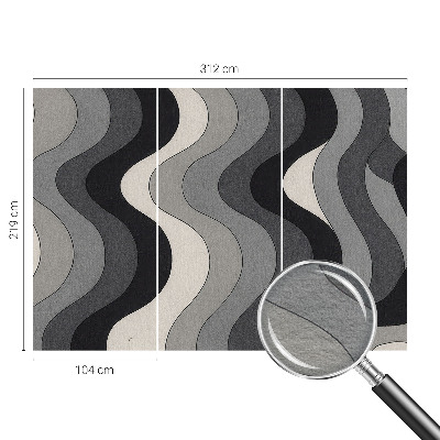 Wandtapete Graue Wellen