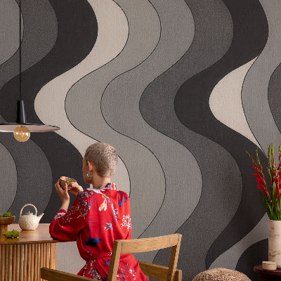 Wandtapete Graue Wellen