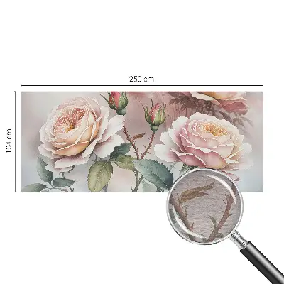 Fototapete fürs Wohnzimmer mit Pastellrosen als Motiv