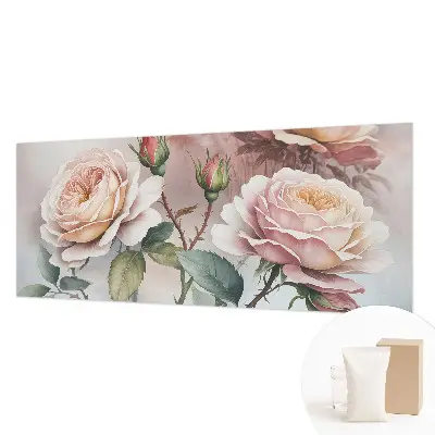 Fototapete fürs Wohnzimmer mit Pastellrosen als Motiv
