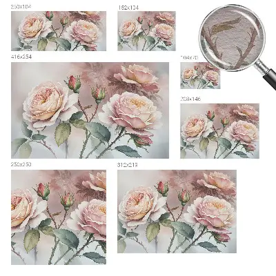 Fototapete fürs Wohnzimmer mit Pastellrosen als Motiv