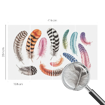 Vlies-Fototapete fürs Wohnzimmer Pastellfarbene Federn