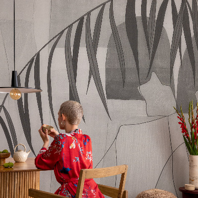 Vlies-Fototapete fürs Kinderzimmer mit abstraktem Palmenmotiv