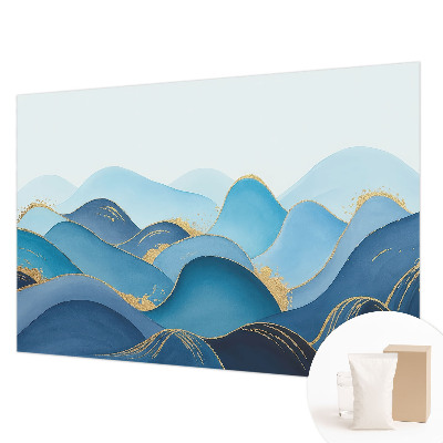 Dekorative Wand-Fototapete mit hügeliger Landschaft