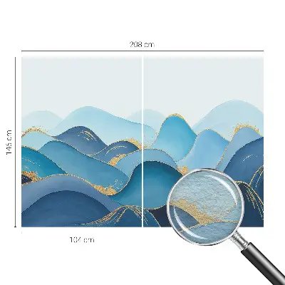 Dekorative Wand-Fototapete mit hügeliger Landschaft