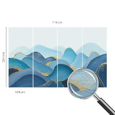 Dekorative Wand-Fototapete mit hügeliger Landschaft