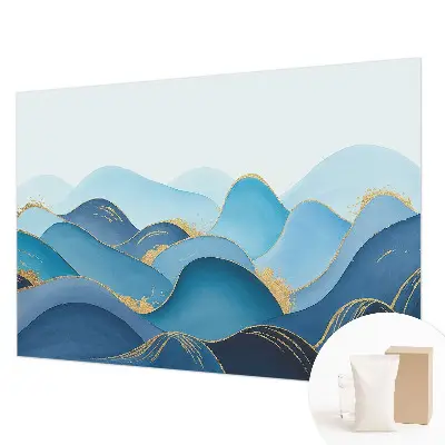 Dekorative Wand-Fototapete mit hügeliger Landschaft