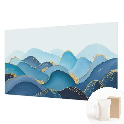 Dekorative Wand-Fototapete mit hügeliger Landschaft