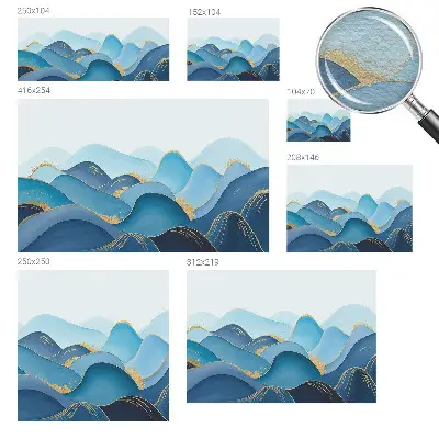 Dekorative Wand-Fototapete mit hügeliger Landschaft