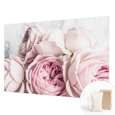 Fototapete fürs Wohnzimmer mit rosa Rosenmotiv