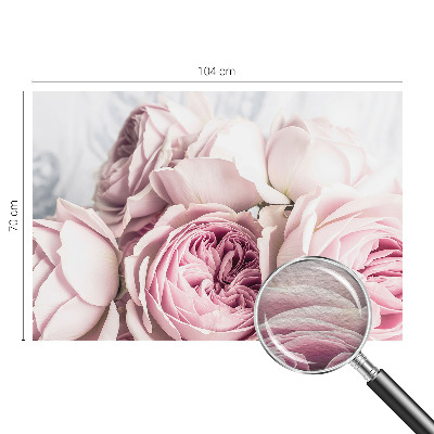 Fototapete fürs Wohnzimmer mit rosa Rosenmotiv