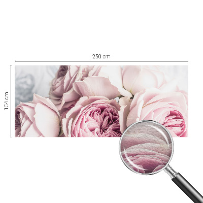 Fototapete fürs Wohnzimmer mit rosa Rosenmotiv