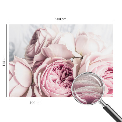 Fototapete fürs Wohnzimmer mit rosa Rosenmotiv