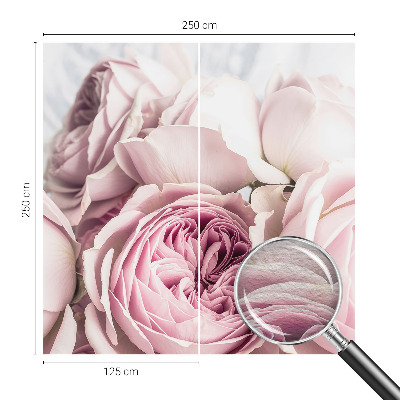 Fototapete fürs Wohnzimmer mit rosa Rosenmotiv