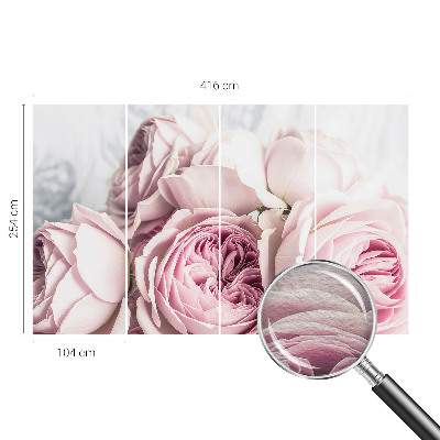 Fototapete fürs Wohnzimmer mit rosa Rosenmotiv