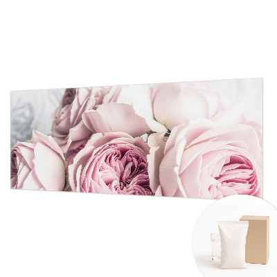 Fototapete fürs Wohnzimmer mit rosa Rosenmotiv