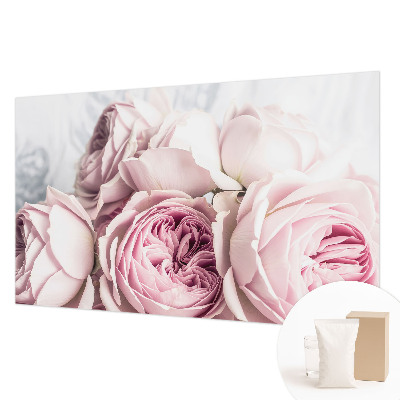Fototapete fürs Wohnzimmer mit rosa Rosenmotiv