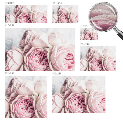 Fototapete fürs Wohnzimmer mit rosa Rosenmotiv