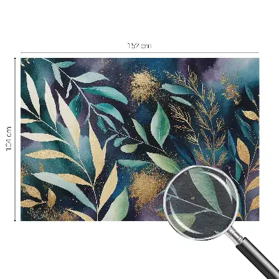 Fototapete fürs Schlafzimmer mit botanischem Blattmuster