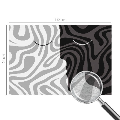 Vlies-Fototapete fürs Schlafzimmer mit abstrakten Gesichtern als Wandmotiv
