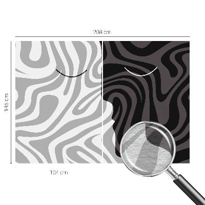 Vlies-Fototapete fürs Schlafzimmer mit abstrakten Gesichtern als Wandmotiv