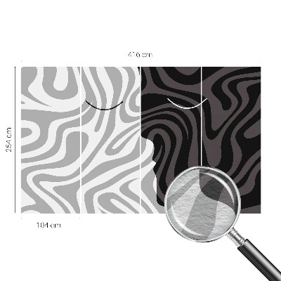 Vlies-Fototapete fürs Schlafzimmer mit abstrakten Gesichtern als Wandmotiv