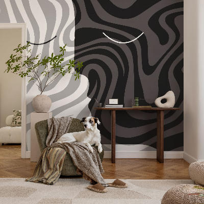 Vlies-Fototapete fürs Schlafzimmer mit abstrakten Gesichtern als Wandmotiv