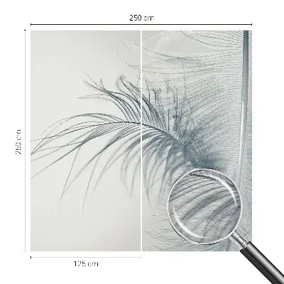 Bildtapete mit zartem Federdesign