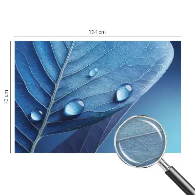 Fototapete nach Maß mit blauem Blattmotiv