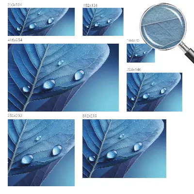 Fototapete nach Maß mit blauem Blattmotiv