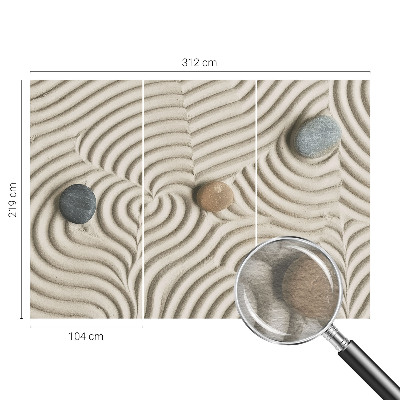 Fototapete fürs Wohnzimmer mit harmonischen Wellen als dezentes Wandmotiv