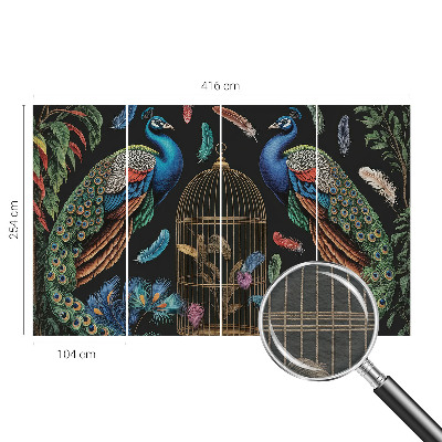 Vlies-Fototapete fürs Schlafzimmer Exotische Pfauen