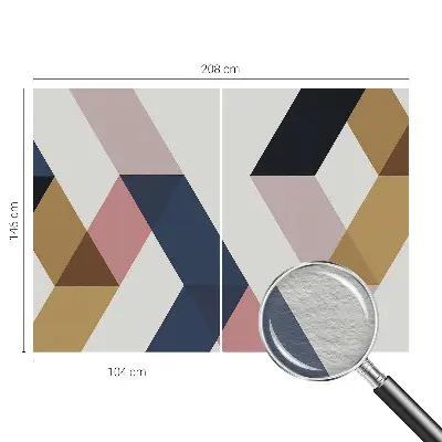 Vlies-Fototapete fürs Wohnzimmer mit buntem Rautenmuster