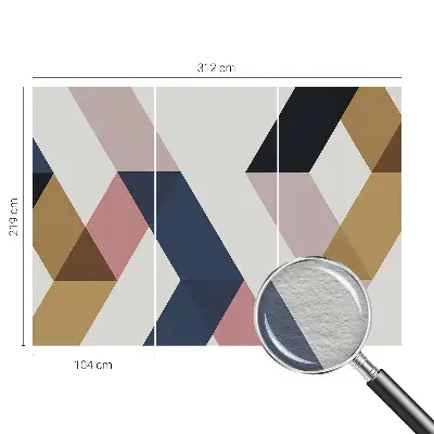 Vlies-Fototapete fürs Wohnzimmer mit buntem Rautenmuster