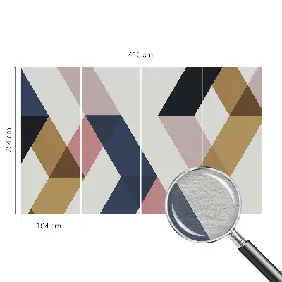 Vlies-Fototapete fürs Wohnzimmer mit buntem Rautenmuster