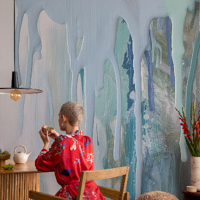 Vliestapete fürs Wohnzimmer Blaue Kaskaden